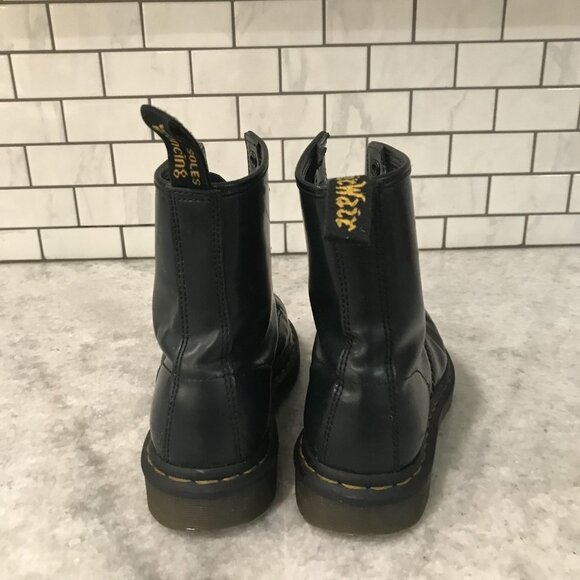 Dr. Martens Boots Womens 7.5 US Size 6 EU 38 Blue Leather Lace Up Combat Shoes - Picture 4 of 10